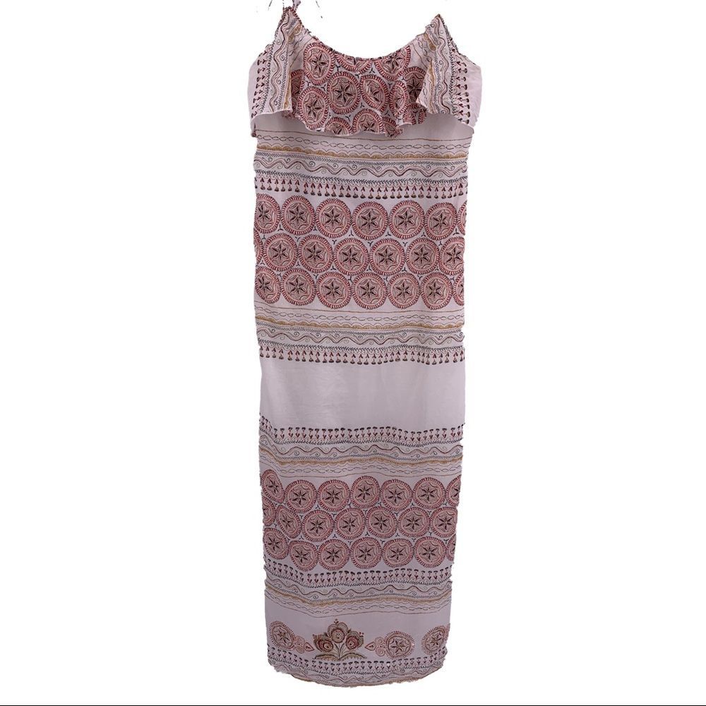 Hive & Honey tie shoulder boho silk dress medium